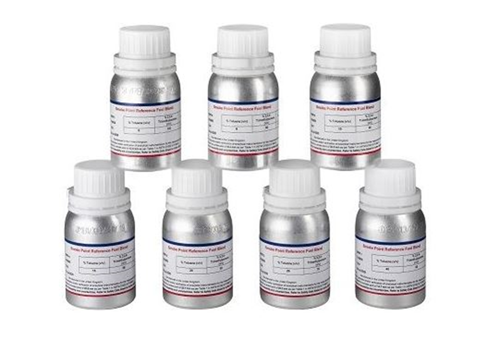 Picture of Smoke Point Reference Fuel Blend Kit, 1 x 7 (Blends 1 – 7) for 14.7 mm, 20.2 mm, 22.7 mm, 25.8 mm, 30.2 mm, 35.4 mm and 42.8 mm.